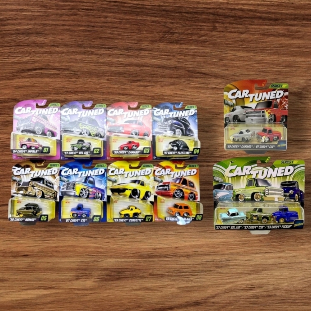 Car Tuned Series 1 Diecast Full Set (1-8), Double Pack + Triple Pack